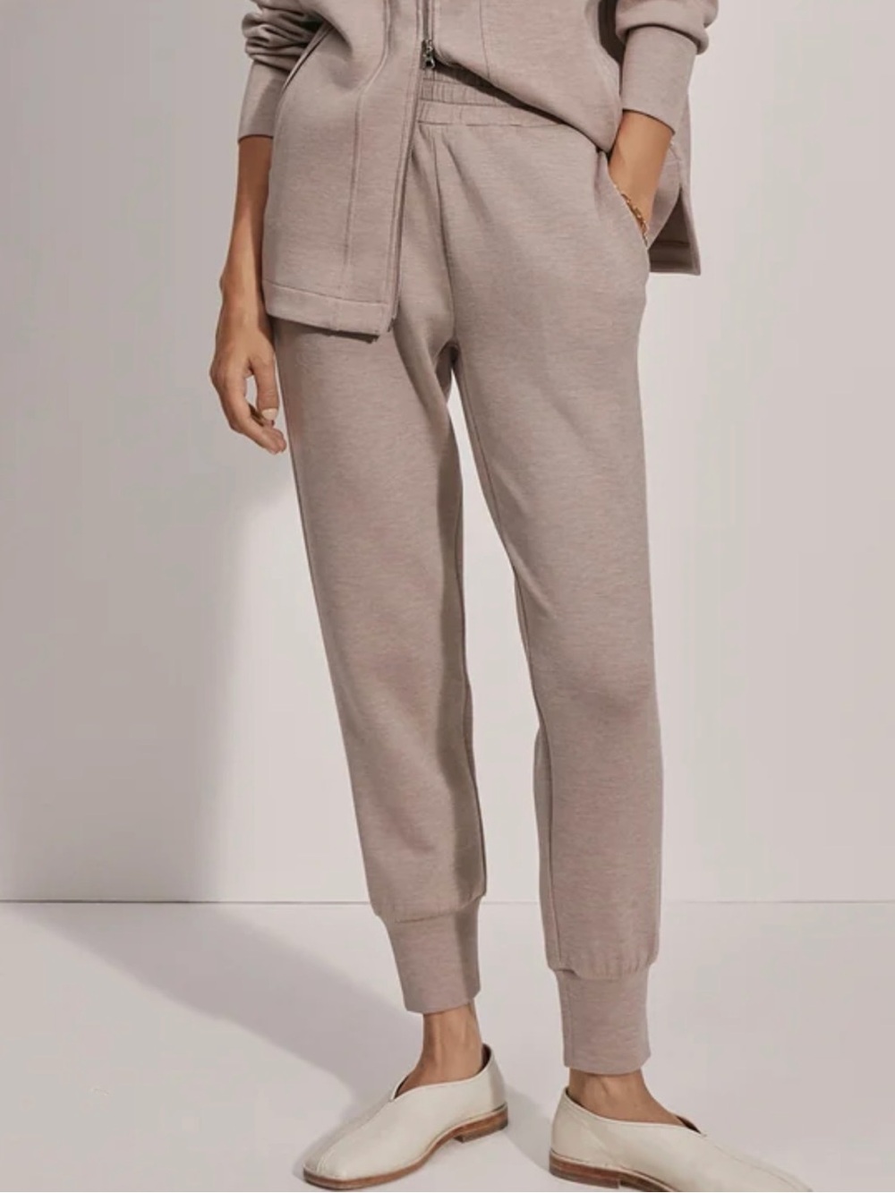 Varley Double Soft Slim Cuff Pant Pants in Taupe Marl XS